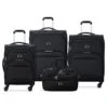 DELSEY Paris Sky Max 2.0 Softside Expandable Luggage With Spinner Wheels, Blue, 4 Piece Set W/Duffel