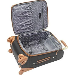 Steve Madden Designer Luggage Collection - Lightweight Softside Expandable Suitcase For Men & Women - Durable 20 Inch Carry On Bag With 4-Rolling Spinner Wheels (20in, Global Black) 7 Steve Madden Designer Luggage Collection - Lightweight Softside Expandable Suitcase For Men & Women - Durable 20 Inch Carry On Bag With 4-Rolling Spinner Wheels (20in, Global Black) -Travelpro || Samsonite || Olympia Shop 51TNozH riL