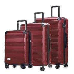 Verdi Luggage Set 3 Piece - Lightweight With USB Port Hardside Carry On Suitcase - Includes Expandable 20 Inch Carry On, 24In/TSA-Approved Lock 28In Checked Bag With 8-Wheel Rolling Spinner