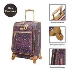 Steve Madden Designer Luggage Collection - Lightweight Softside Expandable Suitcase For Men & Women - Durable 20 Inch Carry On Bag With 4-Rolling Spinner Wheels (Dark Purple) 13 Steve Madden Designer Luggage Collection - Lightweight Softside Expandable Suitcase For Men & Women - Durable 20 Inch Carry On Bag With 4-Rolling Spinner Wheels (Dark Purple) -Travelpro || Samsonite || Olympia Shop 51slW1f5xWL